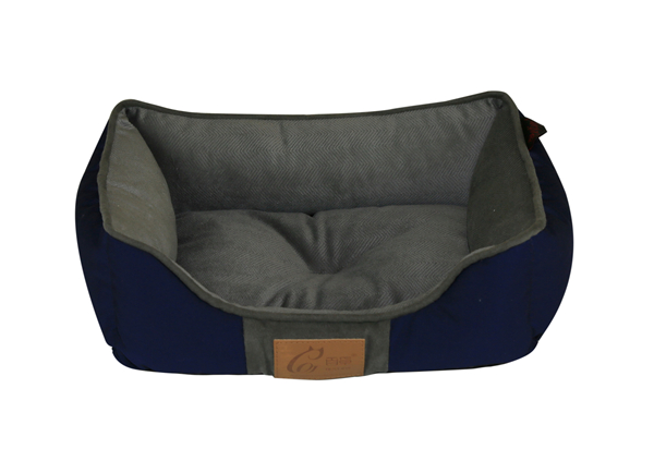 Wholesale OEM Anti-chewing Solid T/C Fleece Suede Machine Washable Pet Bed Dog Sofa Cat Couch With One-piece Design