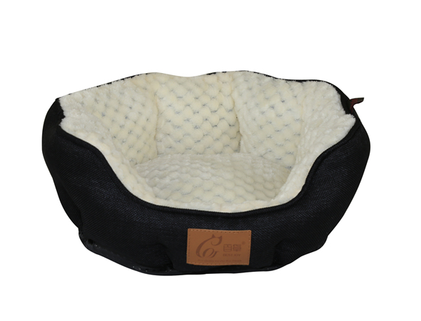 Trendy Flannel Pumpkin Shape Pet Bed Luxury Dog Bed Comfy Cat Cushion Warm Pet Cuddler Composite Linen Bed