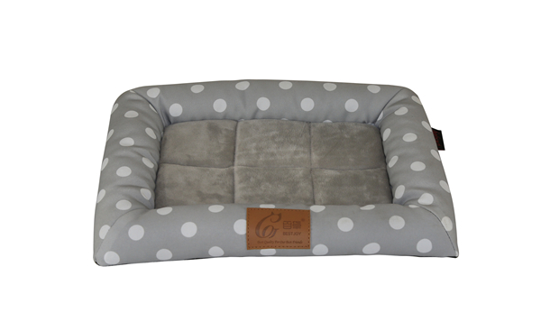 Summer Style Cool Feel Washable Grey Velvet Printed Dots Stripes Pet Bed Sofa Dog Mat Cushion Cat Mattress Pad