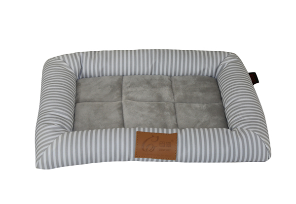 Summer Style Cool Feel Washable Grey Velvet Printed Dots Stripes Pet Bed Sofa Dog Mat Cushion Cat Mattress Pad