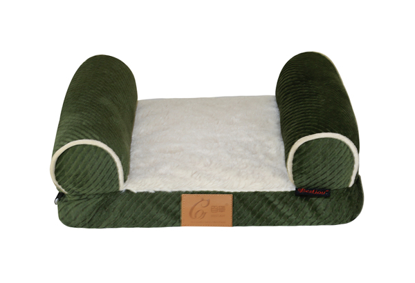 China Supplier Eco-Friendly Removable Double Armrest Fleece Pet Bed Sofa Dog Mat Couch Cat Mattress Pad Floor Cushion OEM ODM for Wholesale