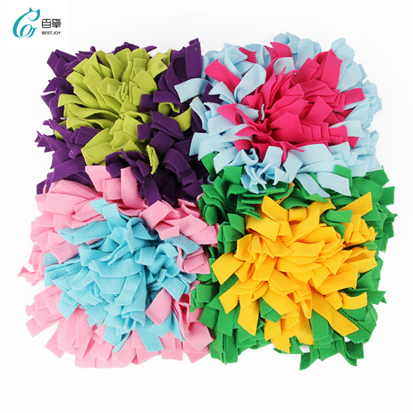 Custom Durable Washable Smell Training Blanket Pet Feeding Snuffle Mat Sniffing Toy Treat Puzzle Interactive Rooting Mat For Dog Cat Pig Rabbit