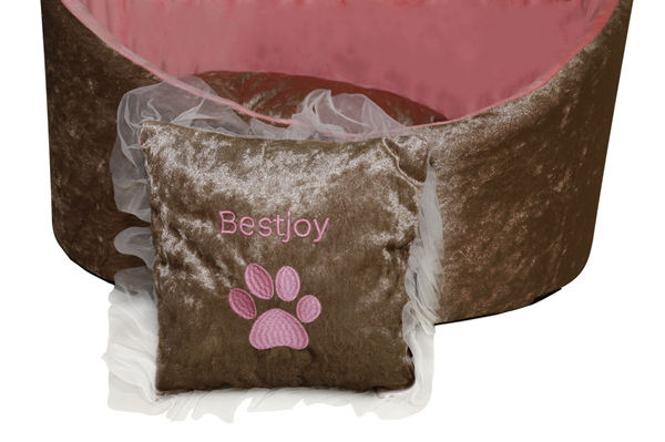 Manufacturer OEM Pet Bed Toy Princess Dog Pillow Custom Handmade Dog Puppy Toy Pillow Personalized Cat Toy With Paw Shape Embroidery and Tulle Border Indoor Decorative Pillow