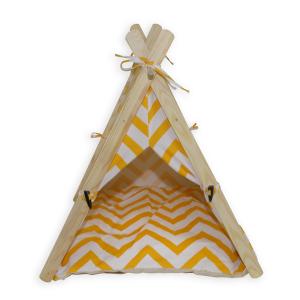 V Shape Wooden Poles Manufacturer Pet Teepee Tent With Waterproof Cotton Pillow Dog Bed House Cat Tent Cave Rabbit Tipi Toy Hedgehog Bed House Tepee Guinea Pig Bed Wigwam Custom Removable Wholesale