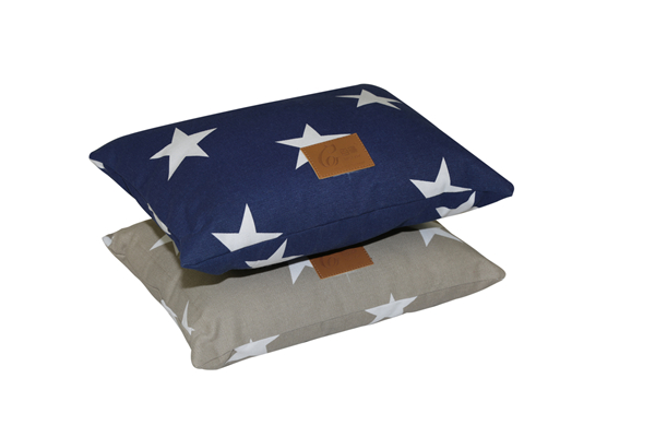 Custom Machine Washable Removable Taupe and Navy Star Print Pet Bed Sofa Dog Mat Cushion Cat Mattress Couch Pad Cotton Canvas Pet Bed Duvet Cover Zippered Floor Cushion Decorative Pillow for Wholesale
