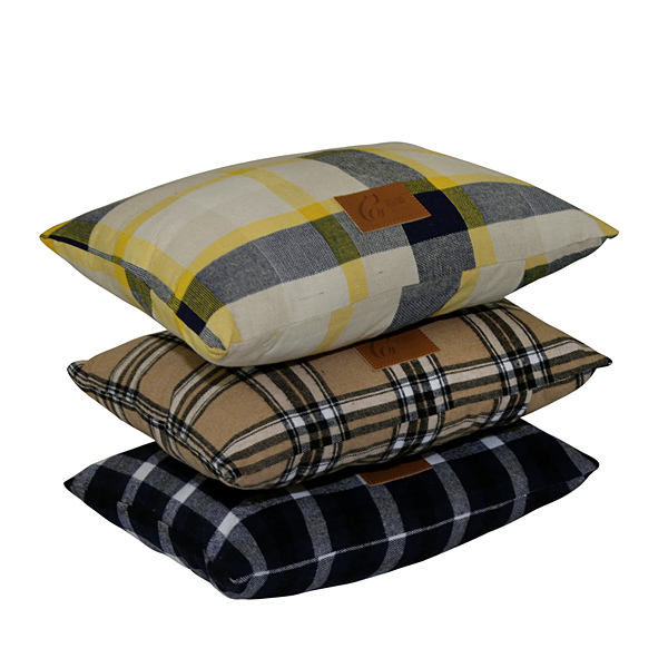 Removable Yarn Dyed Woven Cotton Tartan Plaid Pet Bed Sofa Cover Dog Mat Cushion Cat Mattress Couch Pad Pet Bed Duvet Cover Floor Cushion Decorative Pillow with Envelop Overlap Opening for Wholesale
