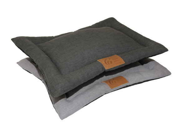 High Quality Stonewashed Linen Gray and Charcoal Pet Bed Sofa Large Dog Mat Cushion Quilted Linen Cat Mattress Pad Indoor Floor Decorative Cushion Pad for Wholesale