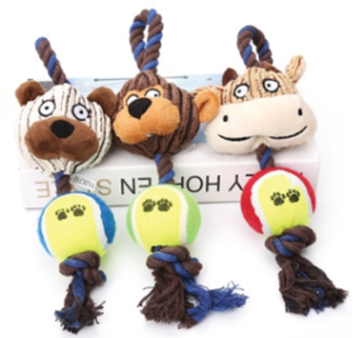 Wholesale Cheap Cozy Soft Pet Toys Eco Friendly Dog Toy Pack Monkey Bull Elephant Shape Dog Toys for Holidays
